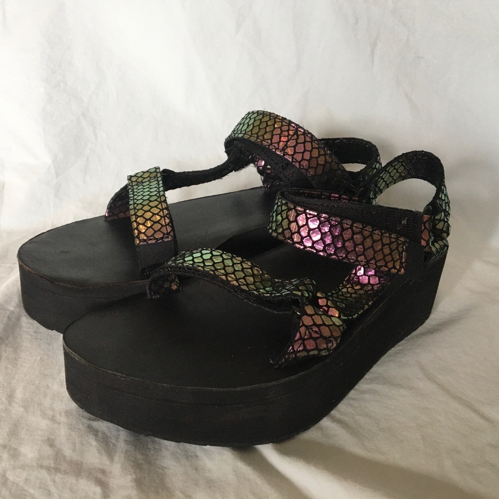 Teva Iridescent Platform Sandals
